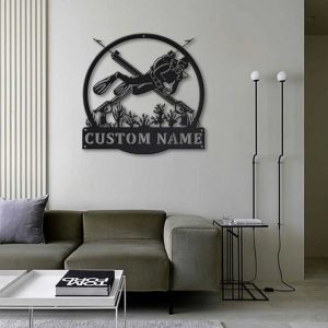 Spearfishing Sport Metal Sign Personalized Metal Name Signs Home Decor Sport Lovers Gifts 2