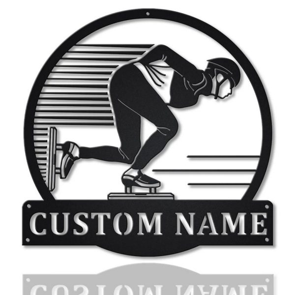 Speed Skating Metal Sign Personalized Metal Name Signs Home Decor Sport Lovers Gifts