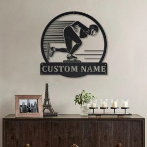 Speed Skating Metal Sign Personalized Metal Name Signs Home Decor Sport Lovers Gifts 2