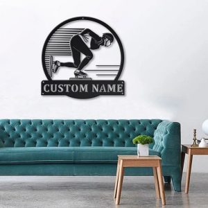 Speed Skating Metal Sign Personalized Metal Name Signs Home Decor Sport Lovers Gifts 4