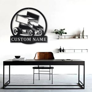 Sprint Car Metal Sign Personalized Metal Name Signs Home Decor Sport Lovers Gifts 2