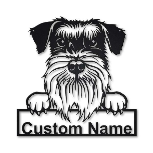 Standard Schnauzer Dog Metal Art Personalized Metal Name Sign Decor Home Gift for Dog Lover