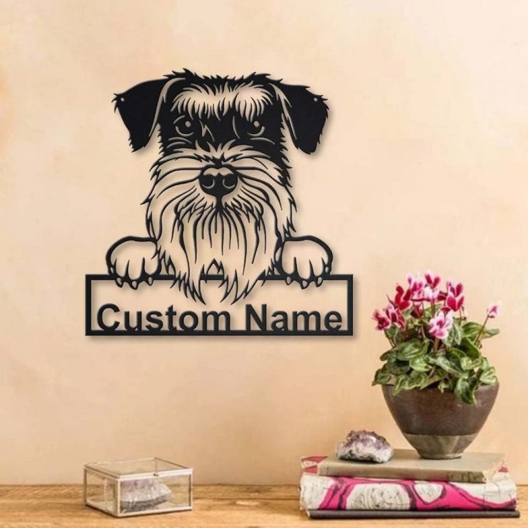 Standard Schnauzer Dog Metal Art Personalized Metal Name Sign Decor