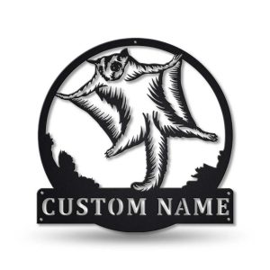 Sugar Glider Metal Art Personalized Metal Name Sign Decor Home Gift for Animal Lover 1