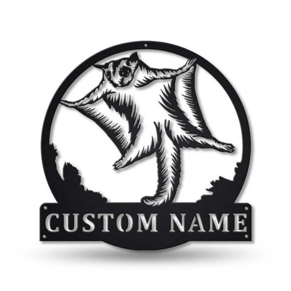 Sugar Glider Metal Art Personalized Metal Name Sign Decor Home Gift for Animal Lover