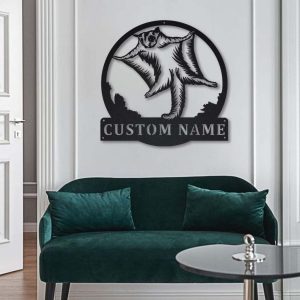 Sugar Glider Metal Art Personalized Metal Name Sign Decor Home Gift for Animal Lover 3