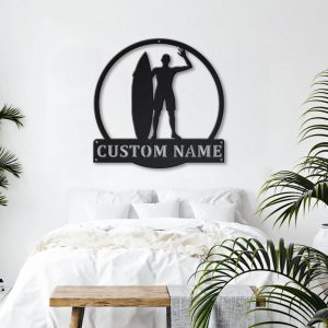 Surfing Metal Sign Personalized Metal Name Signs Home Decor Sport Lovers Gifts 3