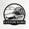 Swamp Boat Metal Wall ARt Personalized Metal Name Sign Home Decor Housewarming Gift 1