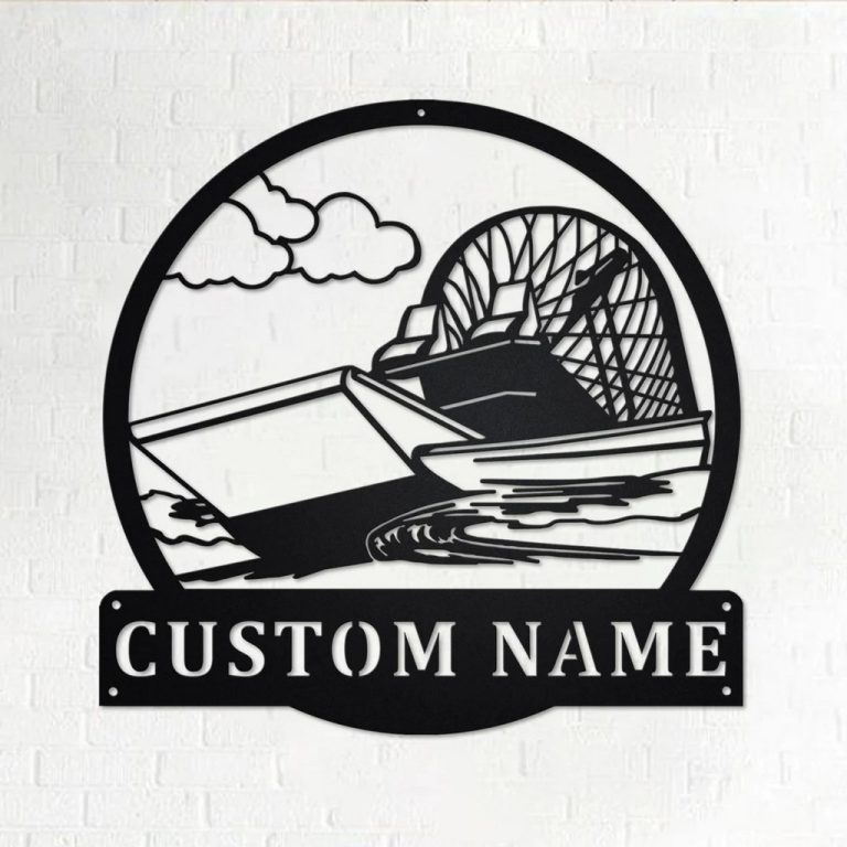Swamp Boat Metal Wall Art Personalized Metal Name Sign Home Decor Housewarming Gift Custom