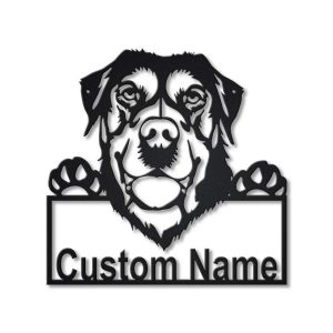 Swiss Mountain Dog Metal Art Personalized Metal Name Sign Home Decor Gift for Dog Lover 1