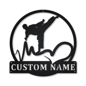 Taekwondo Metal Sign Personalized Metal Name Signs Home Decor Sport Lovers Gifts 1