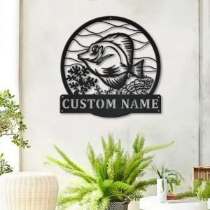 Tang Fish Metal Art Personalized Metal Name Sign Decor Home Gift for Fishing Lover 3