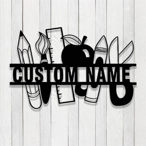 Teacher Metal Art Personalized Metal Name Sign Classroom Decor Gift for Teacher