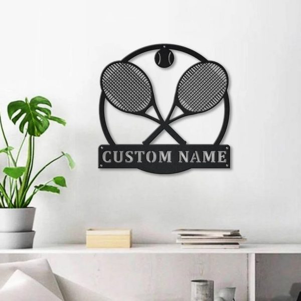 Tennis Metal Sign Personalized Metal Name Signs Home Decor Sport Lovers Gifts