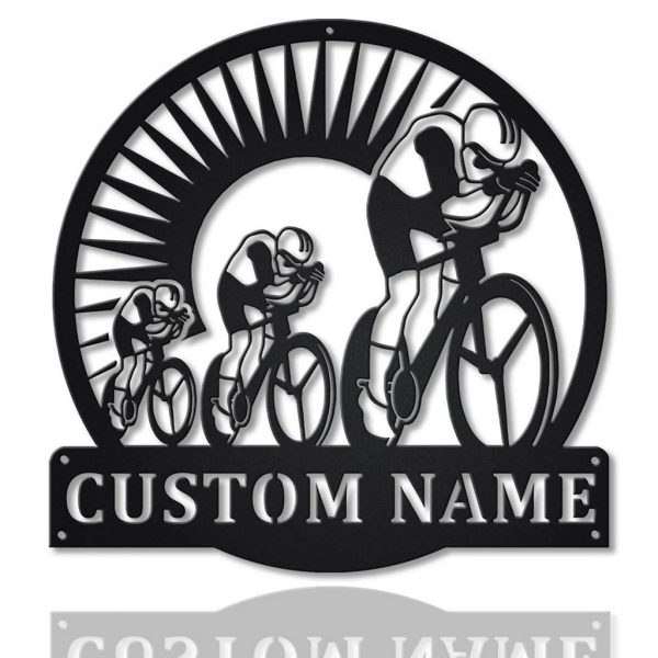 Track Cycling Metal Sign Personalized Metal Name Signs Home Decor Sport Lovers Gifts