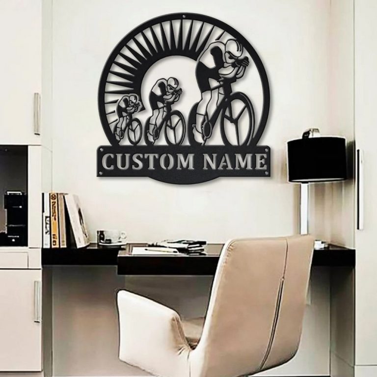 Track Cycling Metal Sign Personalized Metal Name Signs Home Decor Sport ...