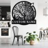 Tree Wolf Metal Art Personalized Metal Name Sign Decor Home Gift for Hunter 2