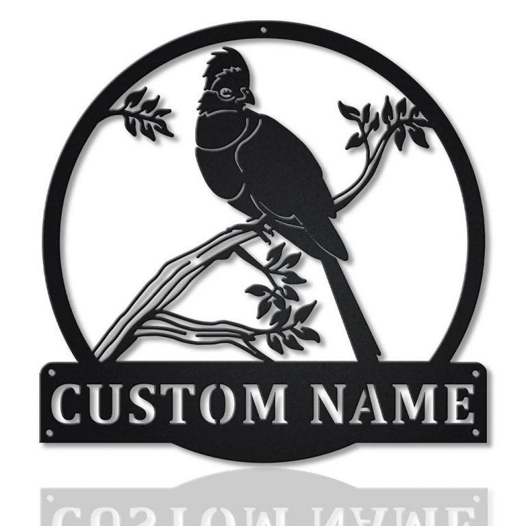 Turaco Birds Metal Art Personalized Metal Name Sign Decor Home Gift for