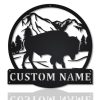 US Buffalo Metal Art Personalized Metal Name Sign Decor Home Gift for Animal Lover 1