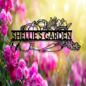 Vegetables Garden Metal Sign Personalized Name Garden Signs Decor Yard House