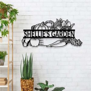 Vegetables Garden Metal Sign Personalized Name Garden Signs Decor Yard House 3