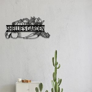 Vegetables Garden Metal Sign Personalized Name Garden Signs Decor Yard House 4