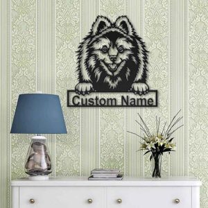 Volpino Dog Metal Art Personalized Metal Name Sign Decor Home Gift for Dog Lover 3