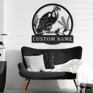 Volture Bird Metal Art Personalized Metal Name Sign Decor Home Gift for Animal Lover 2