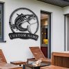 Wahoo Fishing Fish Pole Metal Art Personalized Metal Name Sign Decor Home Gift for Fishing Lover 3