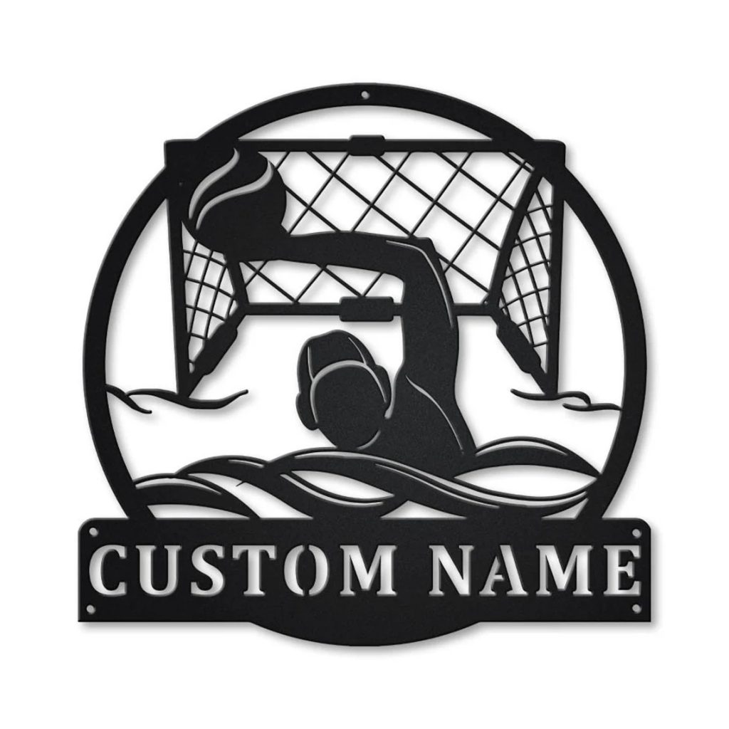 Water Polo Sport Metal Sign Personalized Metal Name Signs Home Decor