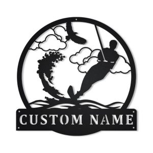 Water Skiing Metal Sign Personalized Metal Name Signs Home Decor Sport Lovers Gifts