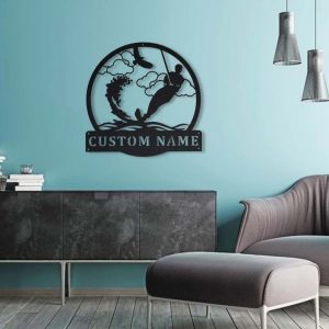 Water Skiing Metal Sign Personalized Metal Name Signs Home Decor Sport Lovers Gifts 2