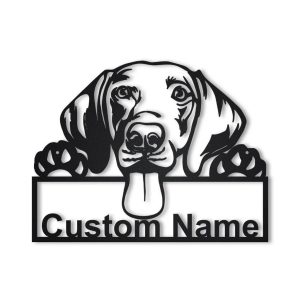 Weimaraner Metal Art Personalized Metal Name Sign Decor Home Gift for Dog Lover