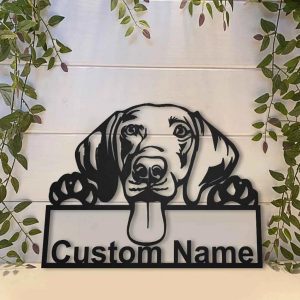 Weimaraner Metal Art Personalized Metal Name Sign Decor Home Gift for Dog Lover 3