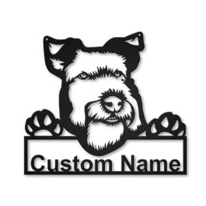 Welsh Terrier Metal Art Personalized Metal Name Sign Decor Home Gift for Animal Lover