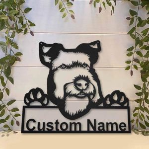 Welsh Terrier Metal Art Personalized Metal Name Sign Decor Home Gift for Animal Lover 3