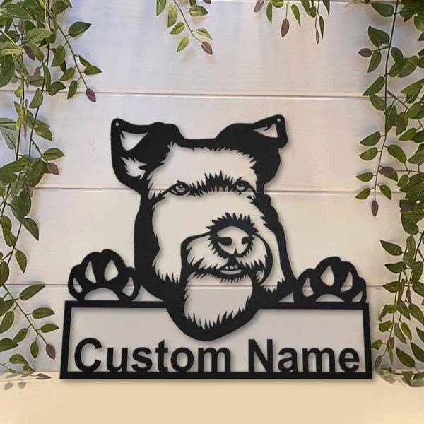 Welsh Terrier Metal Art Personalized Metal Name Sign Decor Home Gift for Animal Lover