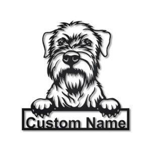 Wheaten Terrier Dog Metal Art Personalized Metal Name Sign Decor Home Gift for Dog Lover 1