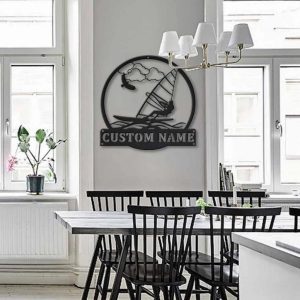 Windsurfing Metal Sign Personalized Metal Name Signs Home Decor Sport Lovers Gifts