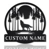Wolf With Moon Metal Art Personalized Metal Name Sign Decor Home Gift for Hunter 1