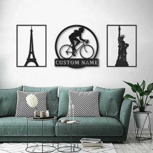 Women Cycling Metal Sign Personalized Metal Name Signs Home Decor Sport Lovers Gifts 3