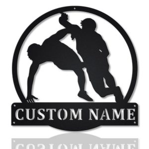 Wrestling Sport Metal Sign Personalized Metal Name Signs Home Decor Sport Fan Gifts