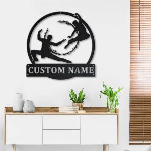 Wu Shu Metal Sign Personalized Metal Name Signs Home Decor Sport Fan Gifts