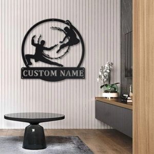 Wu Shu Metal Sign Personalized Metal Name Signs Home Decor Sport Fan Gifts 3