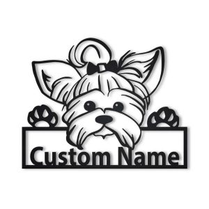 Yorkie Dog Metal Art Personalized Metal Name Sign Home Decor Gift for Dog Lover