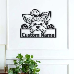 Yorkie Dog Metal Art Personalized Metal Name Sign Home Decor Gift for Dog Lover