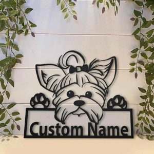 Yorkie Dog Metal Art Personalized Metal Name Sign Home Decor Gift for Dog Lover 3