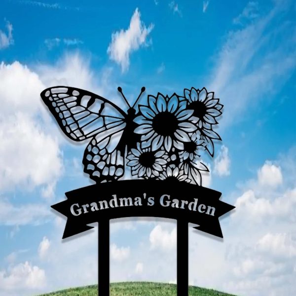 Personalized Butterfly Garden Stake Custom Gardener Name Sign Outdoor Decor Yard House