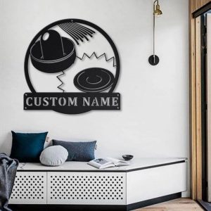 Air Hockey Metal Art Personalized Metal Name Signs Sport Lover Gift Home Decoration