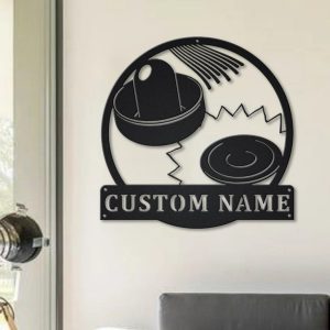 Air Hockey Metal Art Personalized Metal Name Signs Sport Lover Gift Home Decoration 4